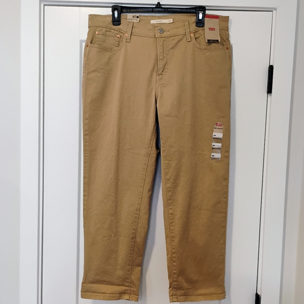 NWT 16W Levi's Boyfriend Tan Plus Size Denim Jeans NEW